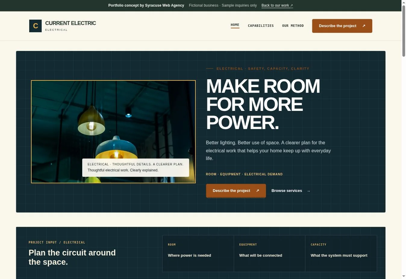 Actual Current Electric demonstration homepage