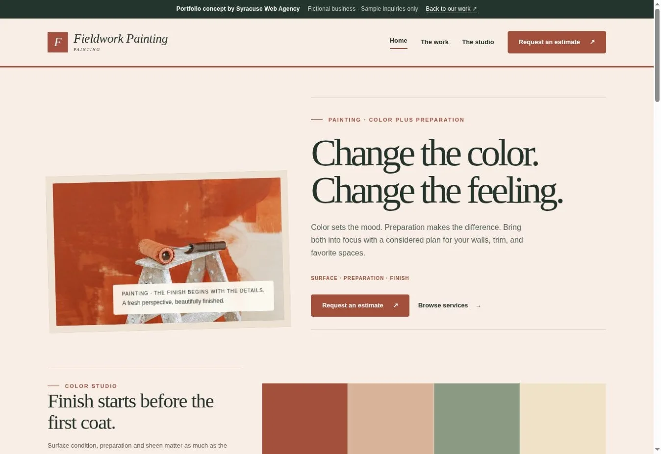 Actual Fieldwork Painting demonstration homepage